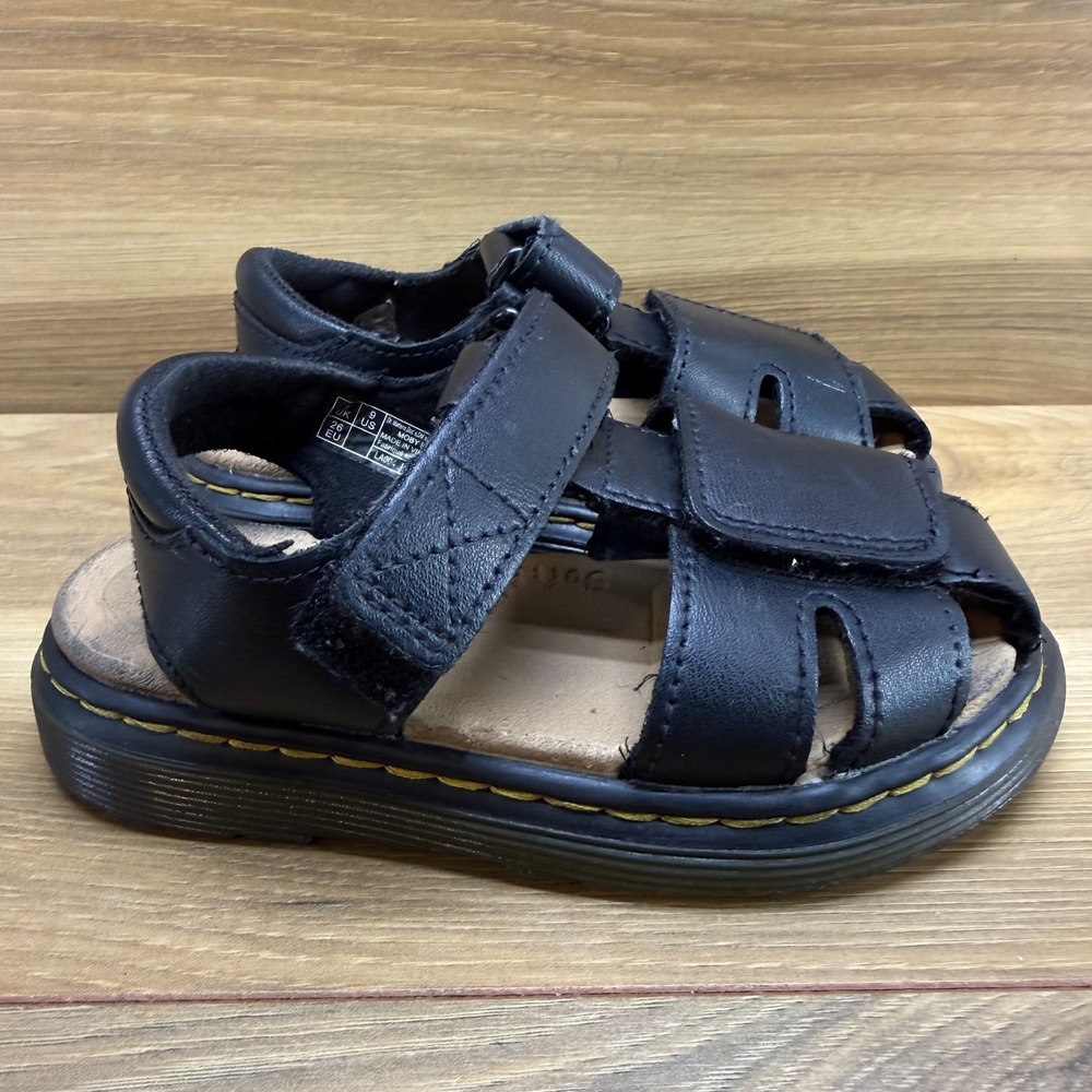 Dr Martens Moby II Toddler Sandals 9 Black Adjustable Casual Everyday Travel